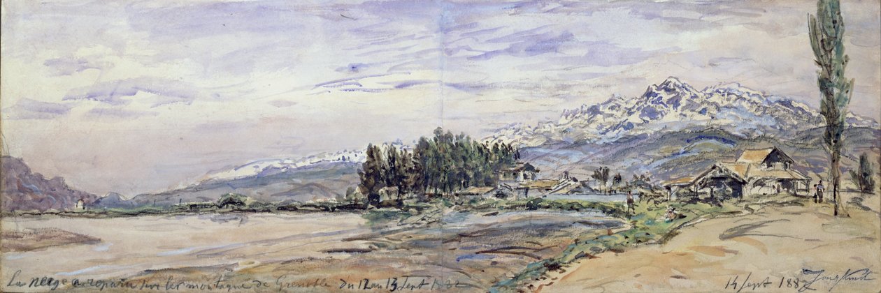 Sníh na horách v Grenoblu, 12. a 13. září 1882 (kvaš) od Johan Barthold Jongkind