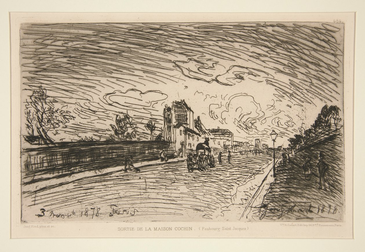 Výstup z Cochin House (Faubourg Saint-Jacques) od Johan Barthold Jongkind