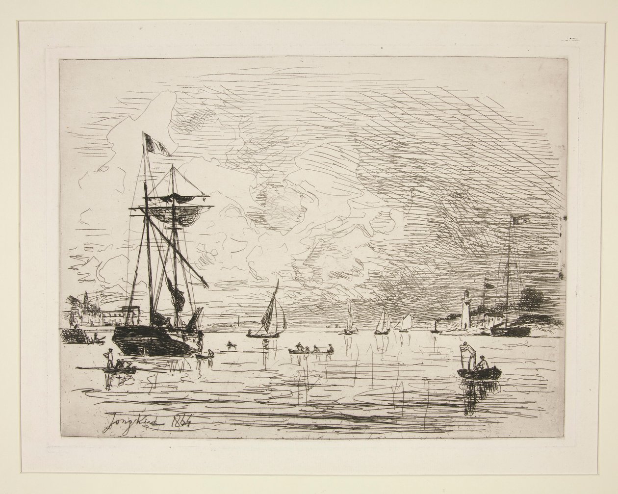 Výjezd z přístavu Honfleur od Johan Barthold Jongkind