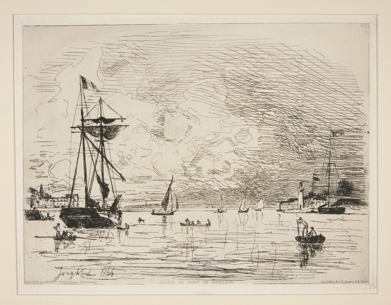 Výjezd z přístavu Honfleur od Johan Barthold Jongkind