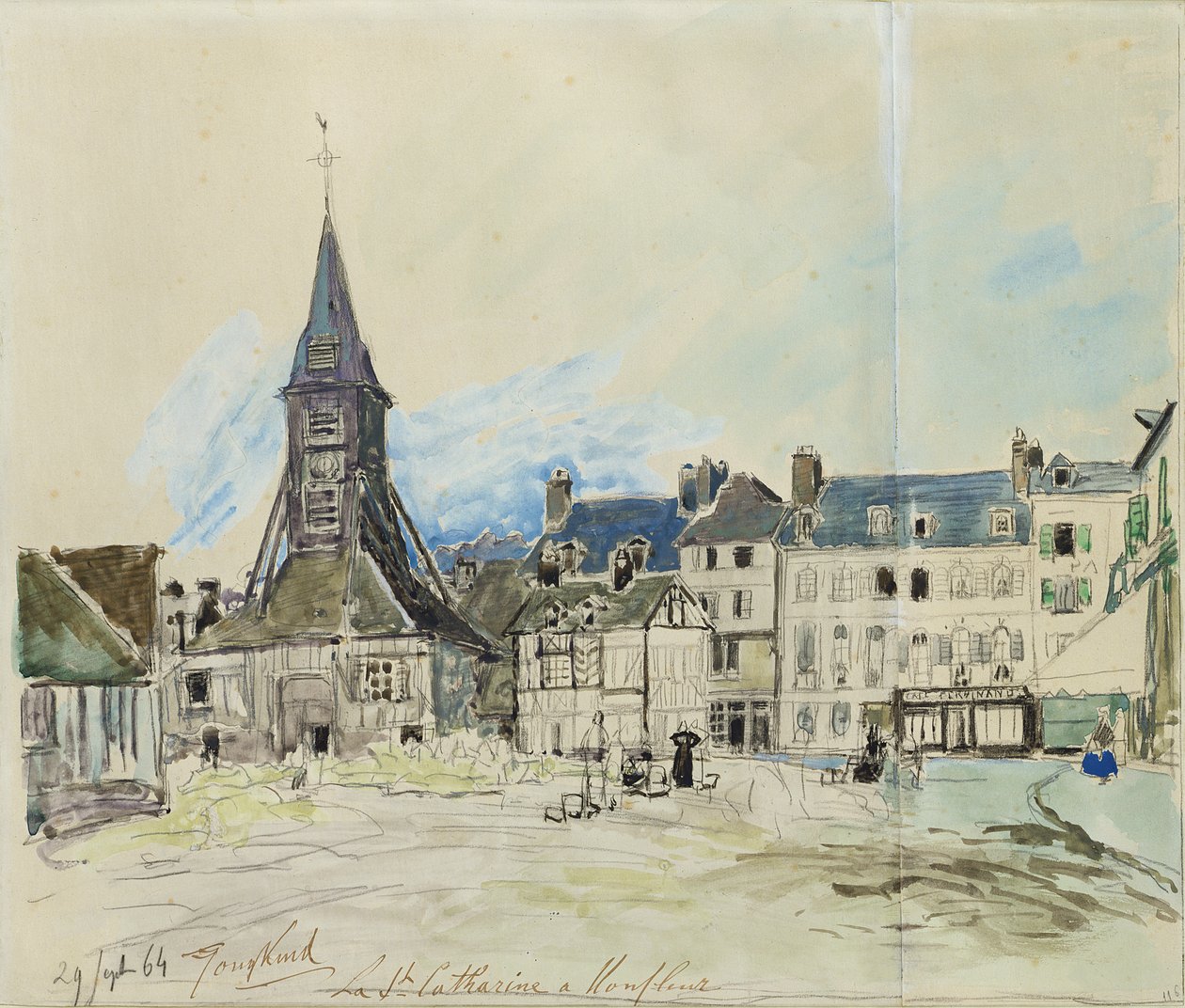 Kostel Sainte-Catherine, Honfleur, 1864 od Johan Barthold Jongkind