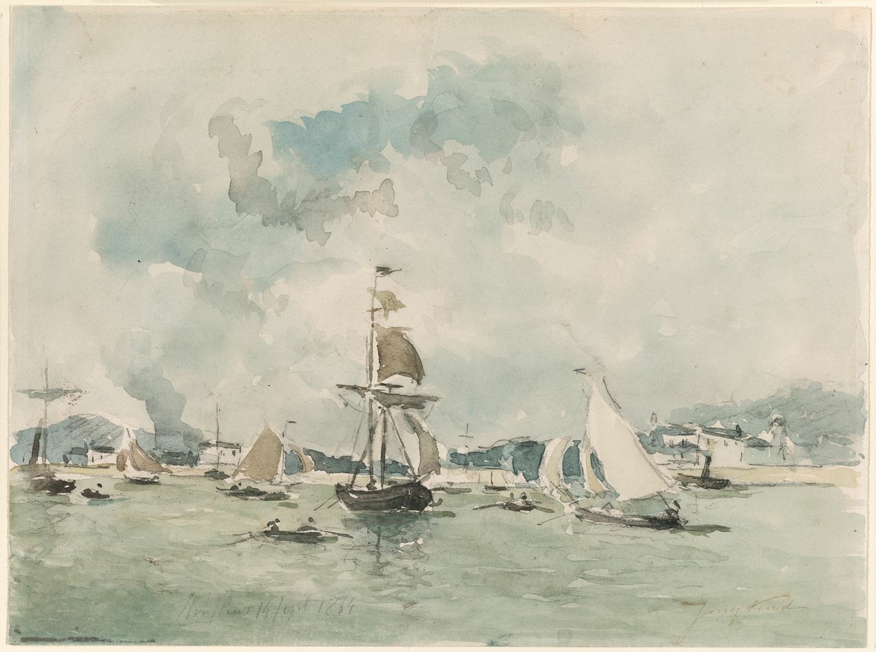 Přístav Honfleur od Johan Barthold Jongkind