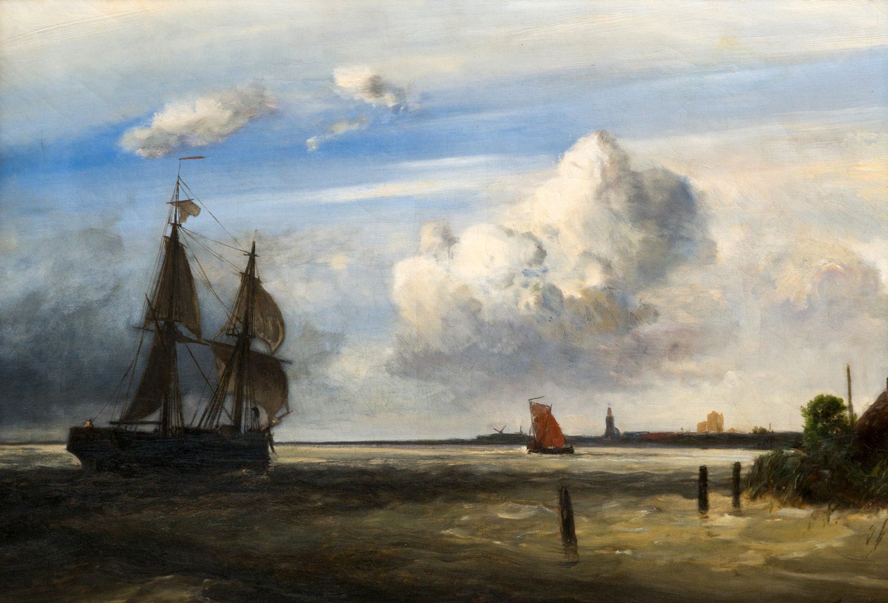 Ústí řeky Šeldy, 1854. od Johan Barthold Jongkind
