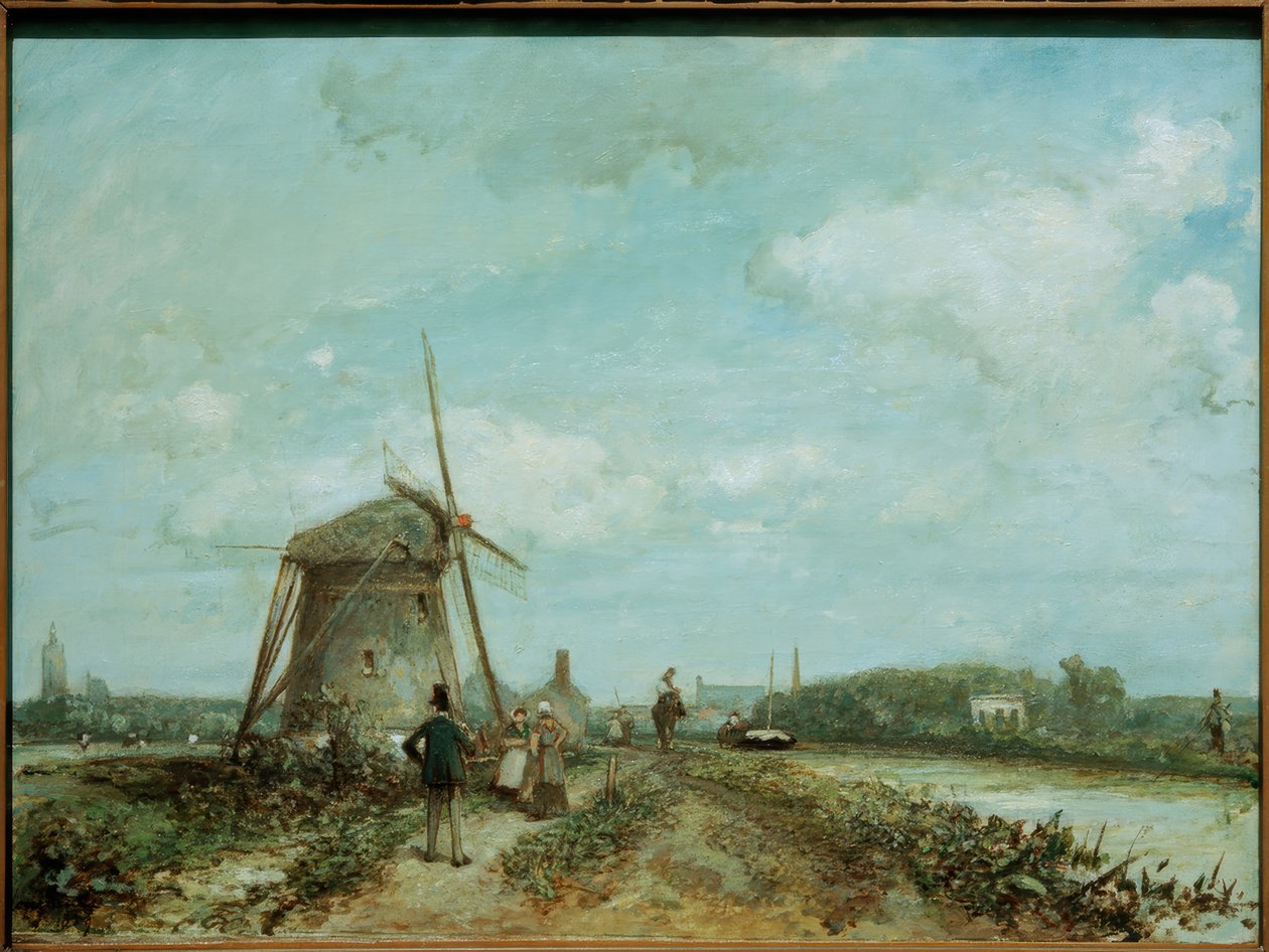 Towpath poblíž Haagu od Johan Barthold Jongkind