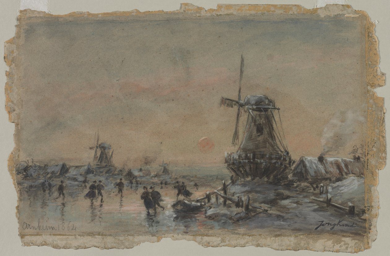 Pohled na Arnheim, 1864. od Johan-Barthold Jongkind