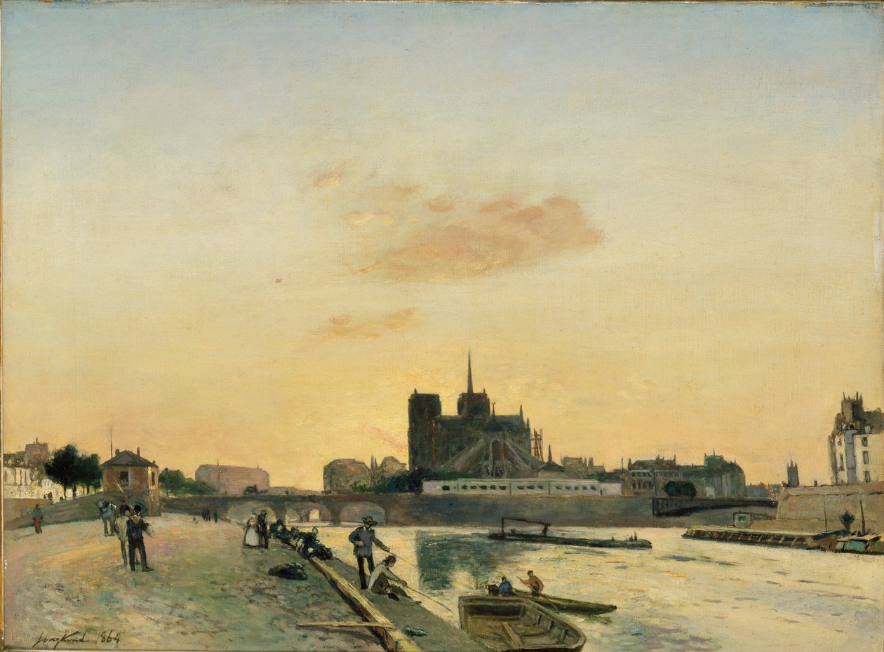 Pohled na Notre-Dame, Paříž, 1864 od Johan Barthold Jongkind