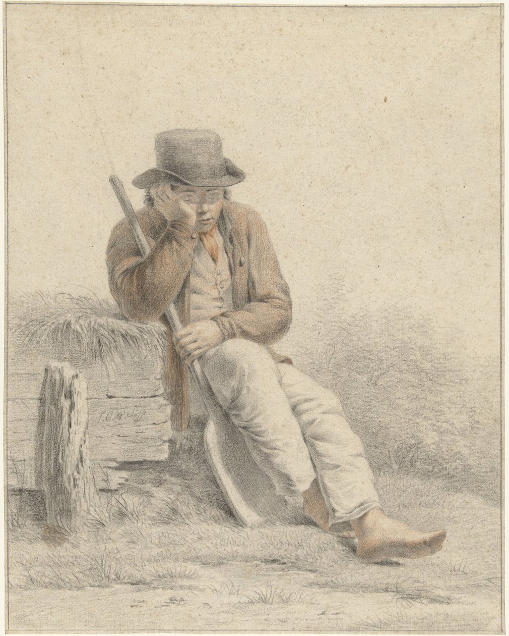 odpočívající dělník od Johan Christiaan Willem Safft