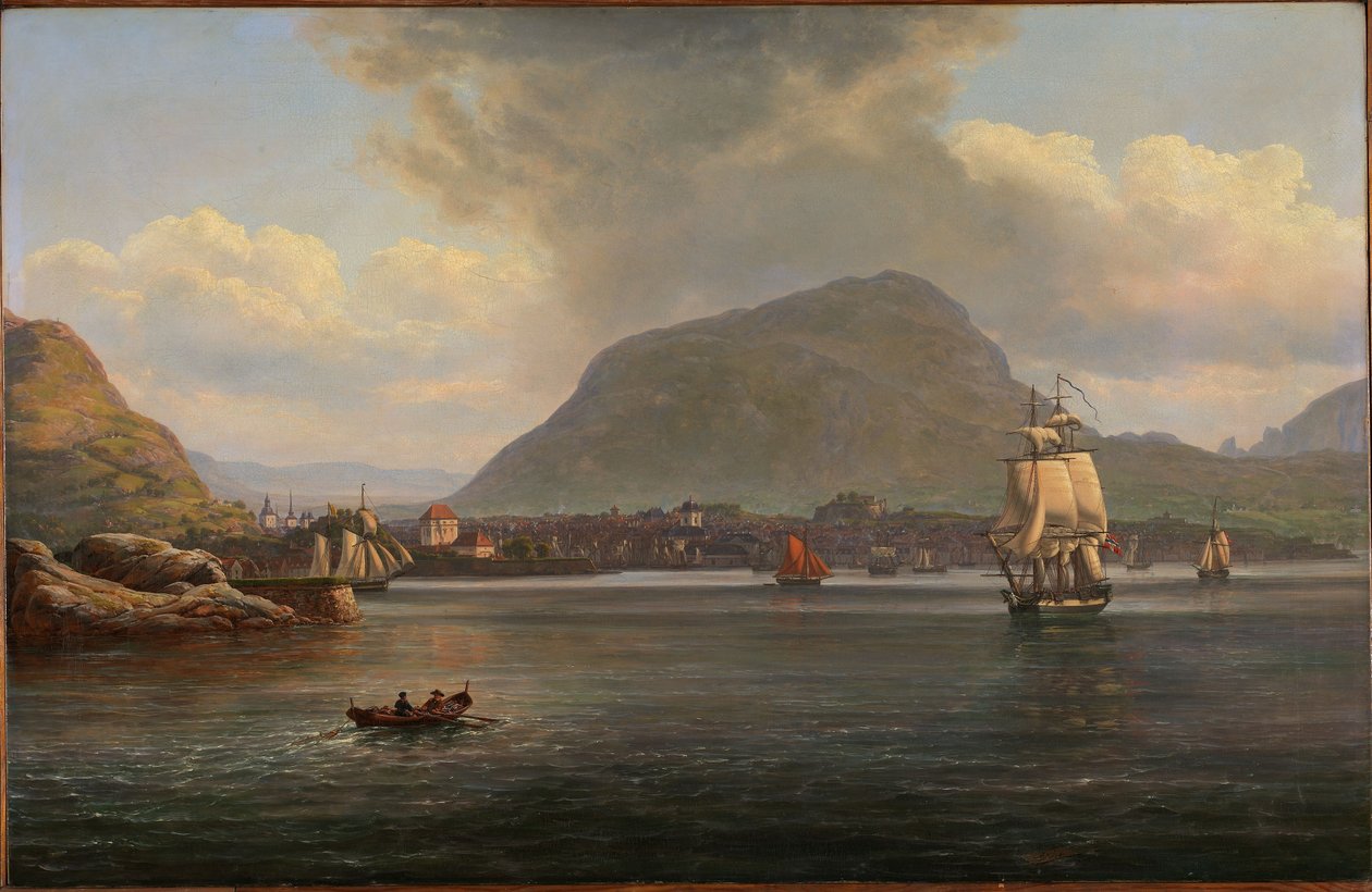 Bergen viděný ze severního přístupu od Johan Christian Dahl