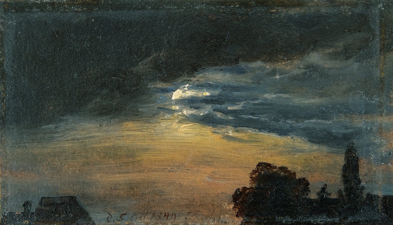 Mraky v měsíčním světle od Johan Christian Dahl