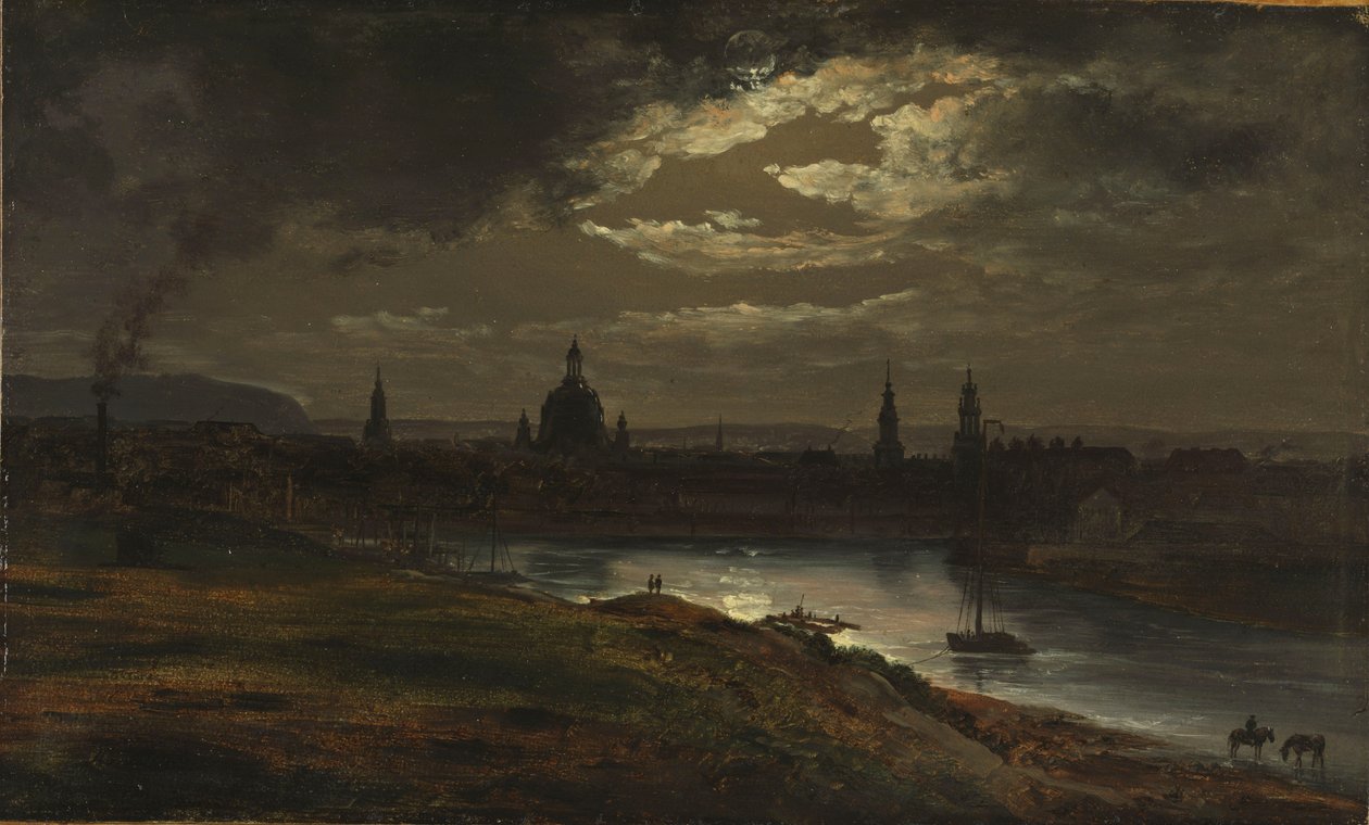Drážďany za měsíčního svitu od Johan Christian Dahl