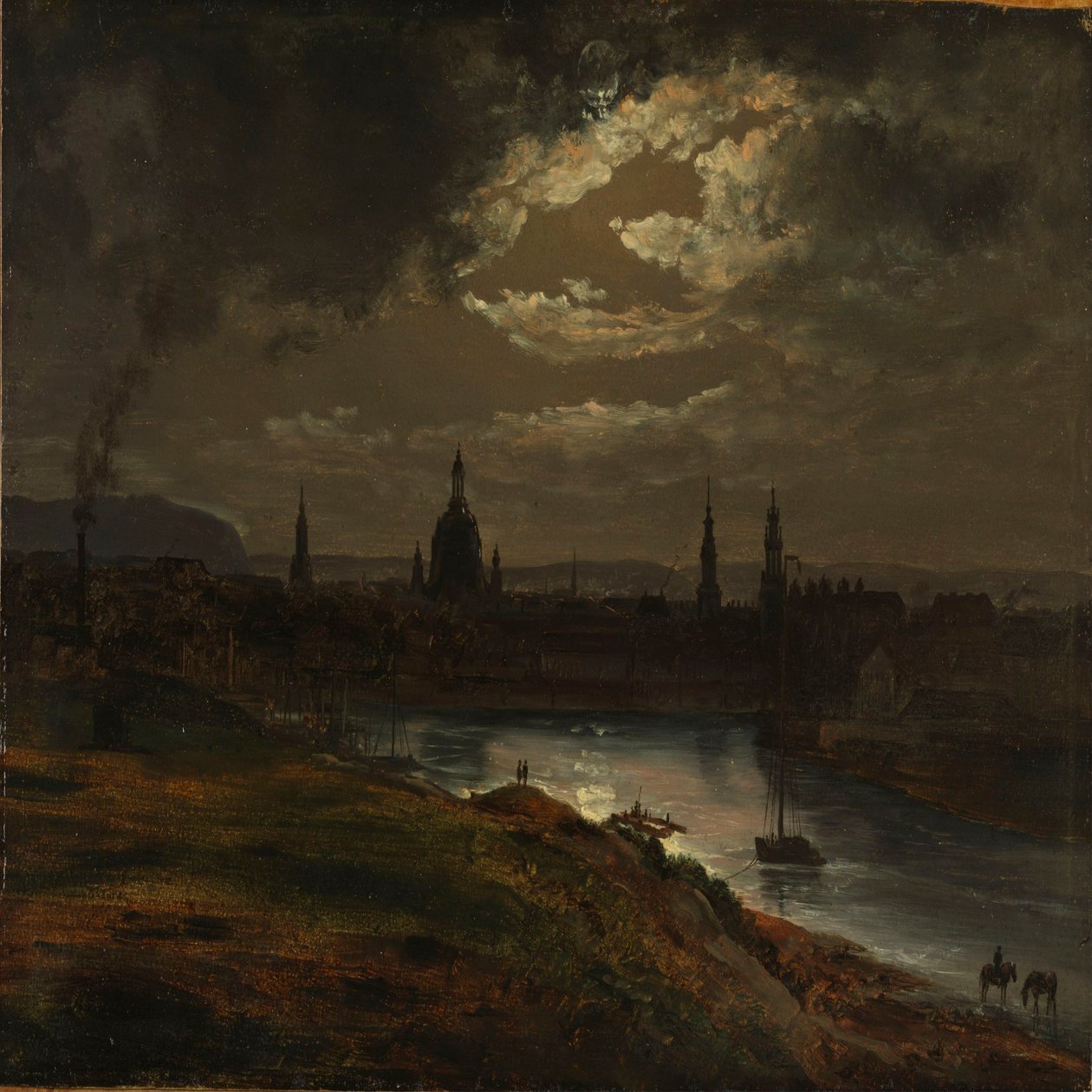 Drážďany za měsíčního svitu od Johan Christian Dahl
