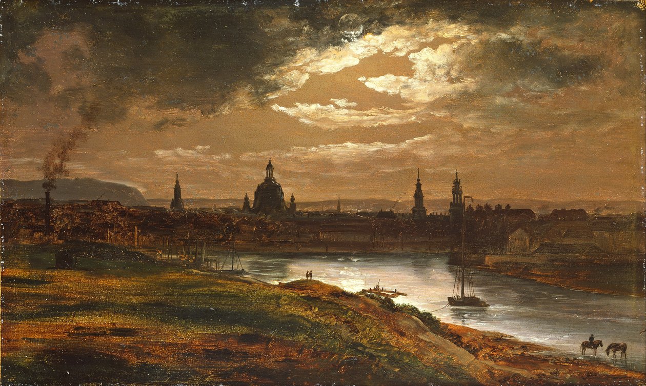 Drážďany za měsíčního svitu od Johan Christian Dahl