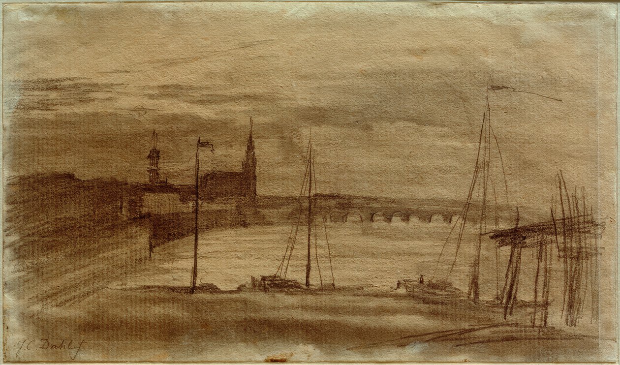 Návrh na obraz "Drážďany v měsíčním světle" od Johan Christian Dahl