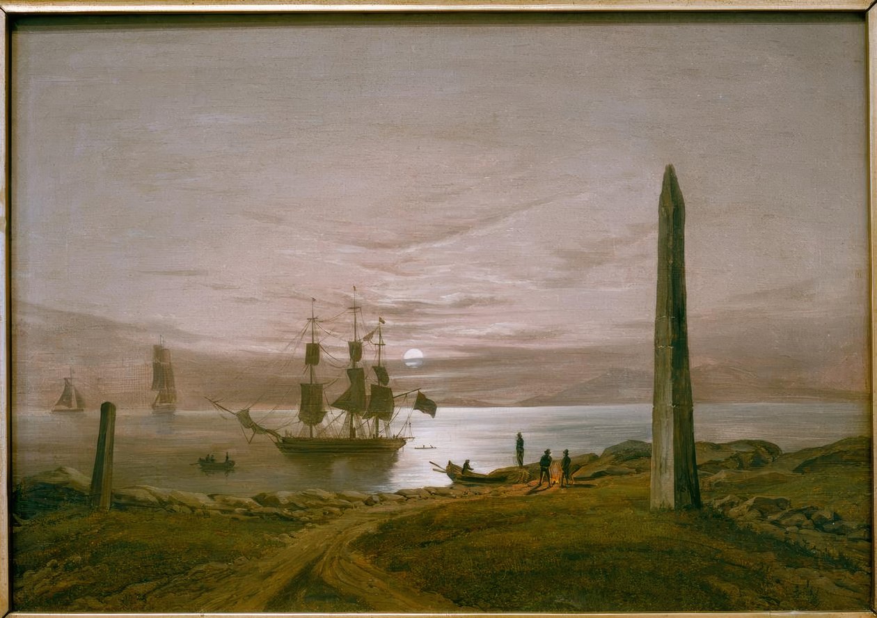 Fjord krajina za měsíčního svitu od Johan Christian Dahl