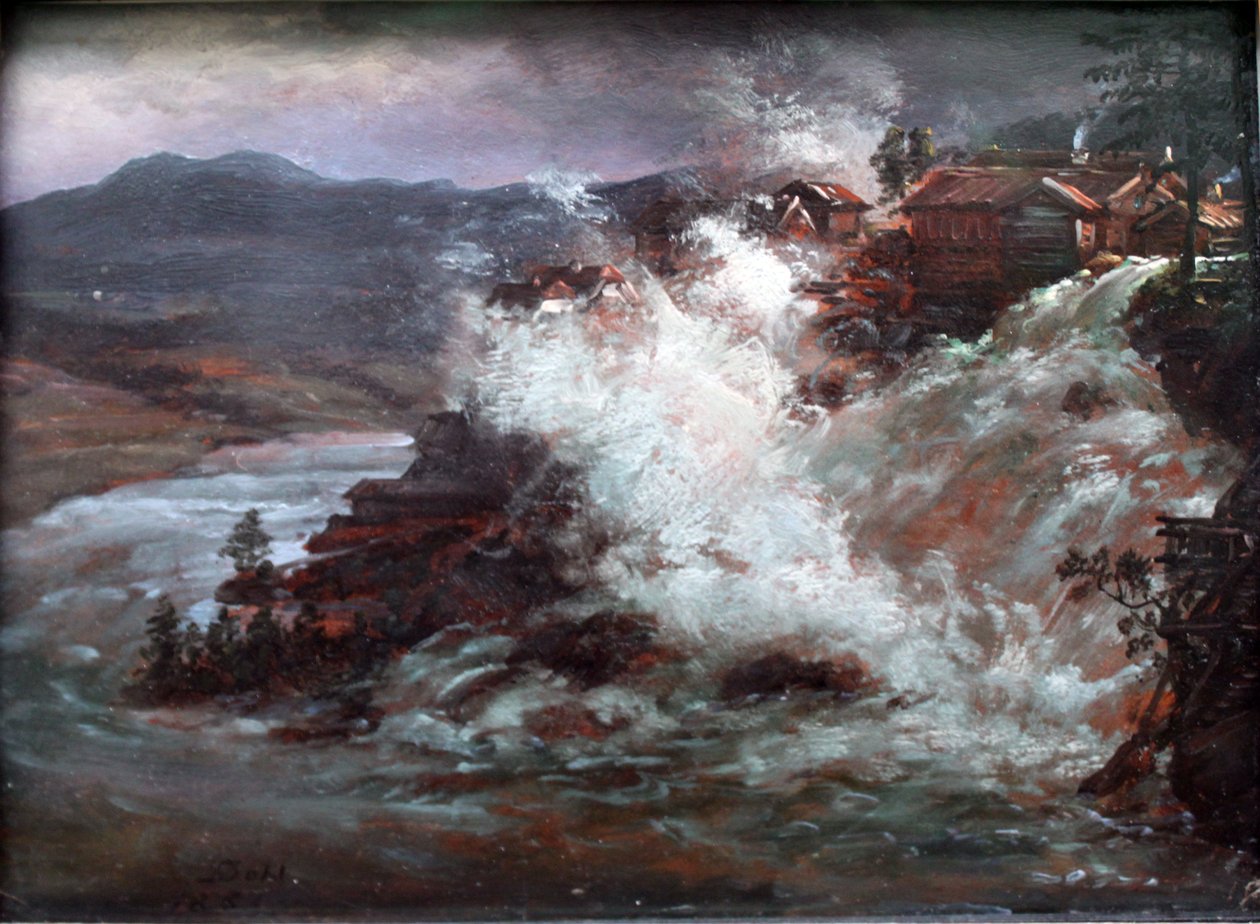 Němčina: Vodopád v Norsku Vodopád v Norsku od Johan Christian Dahl
