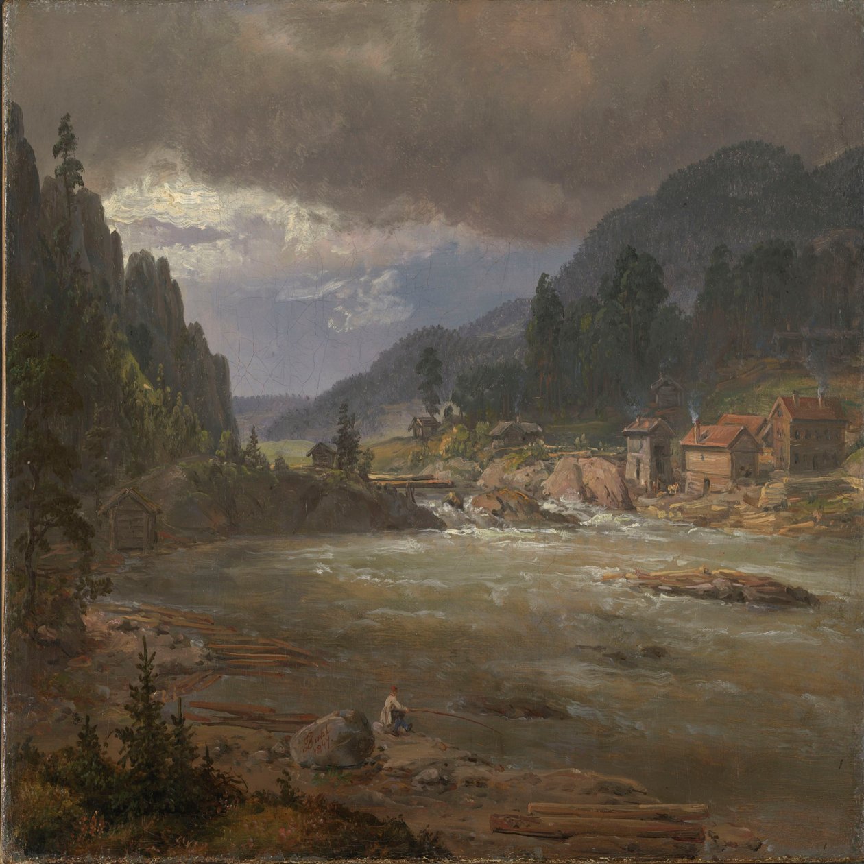 Hellefossen u Hokksundu od Johan Christian Dahl