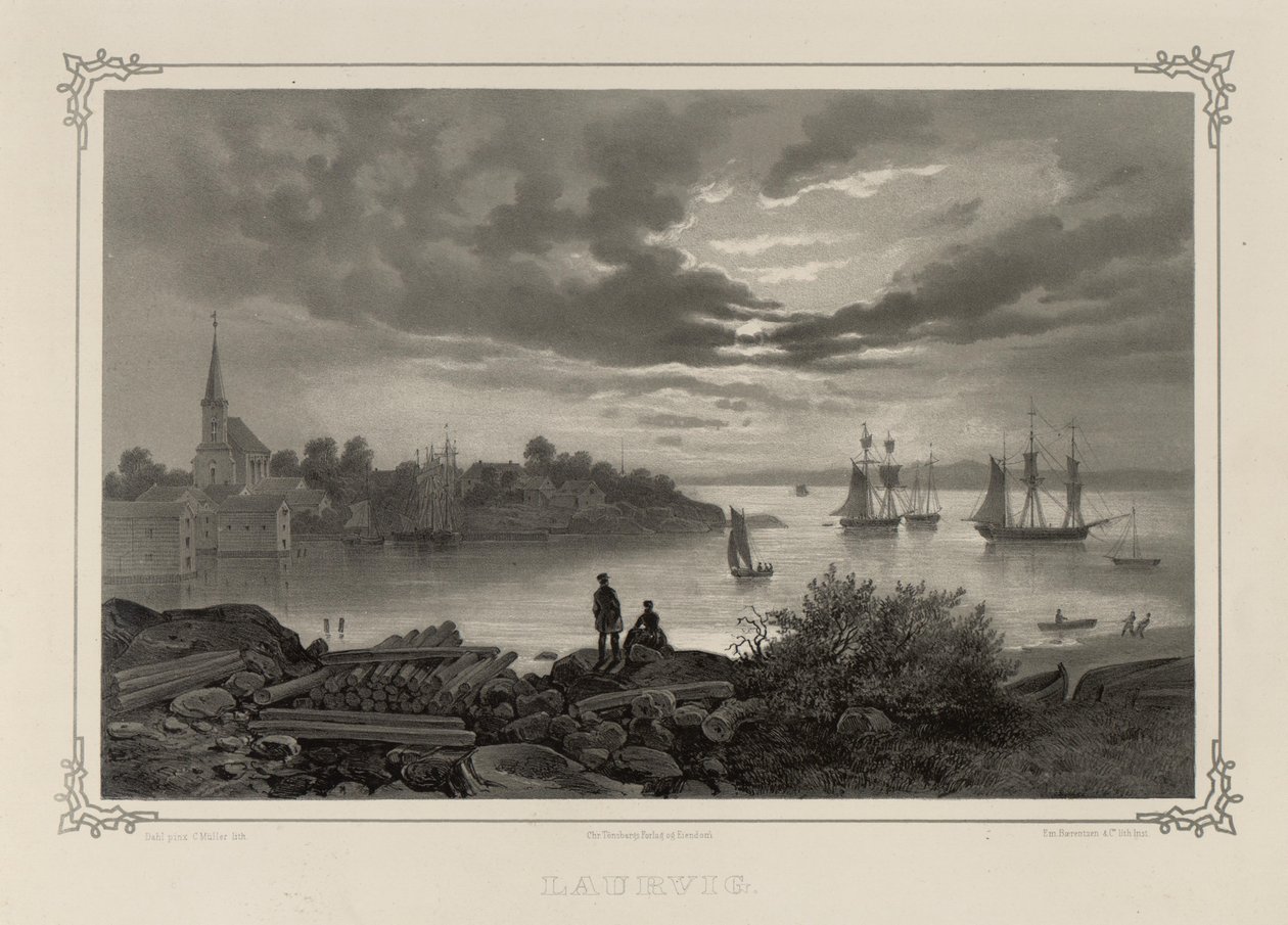 Ilustrace převzata z knihy Norsko vyrobené v Drawings od Asbjørnsen, P.Chr. a vydal Chr. Tønsberg (č. 1848) od Johan Christian Dahl