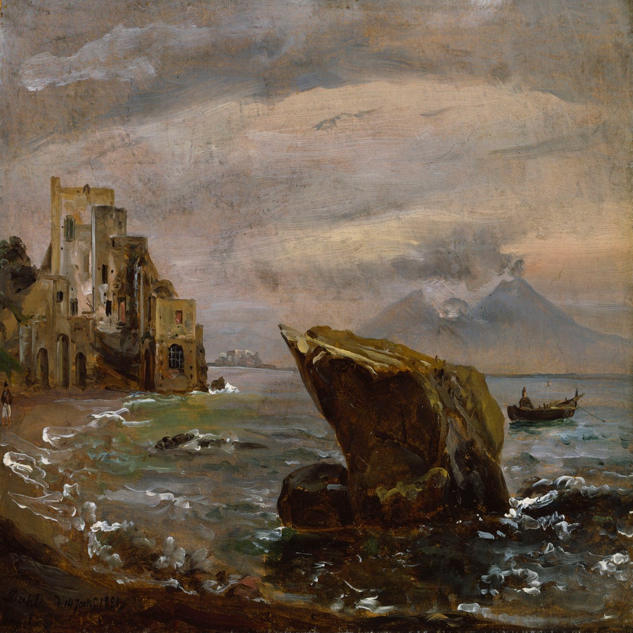 Pobřežní krajina u Posillipa od Johan Christian Dahl