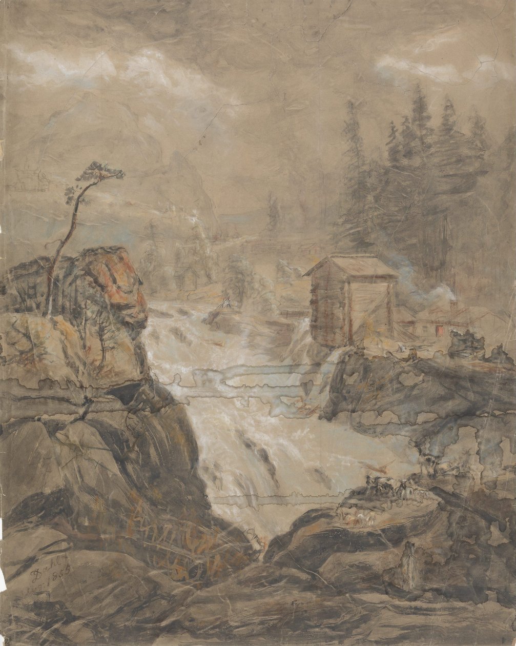 Labrovský vodopád od Johan Christian Dahl
