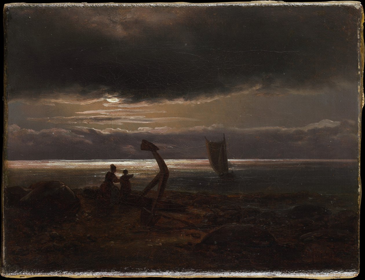 Matka a dítě u moře od Johan Christian Dahl