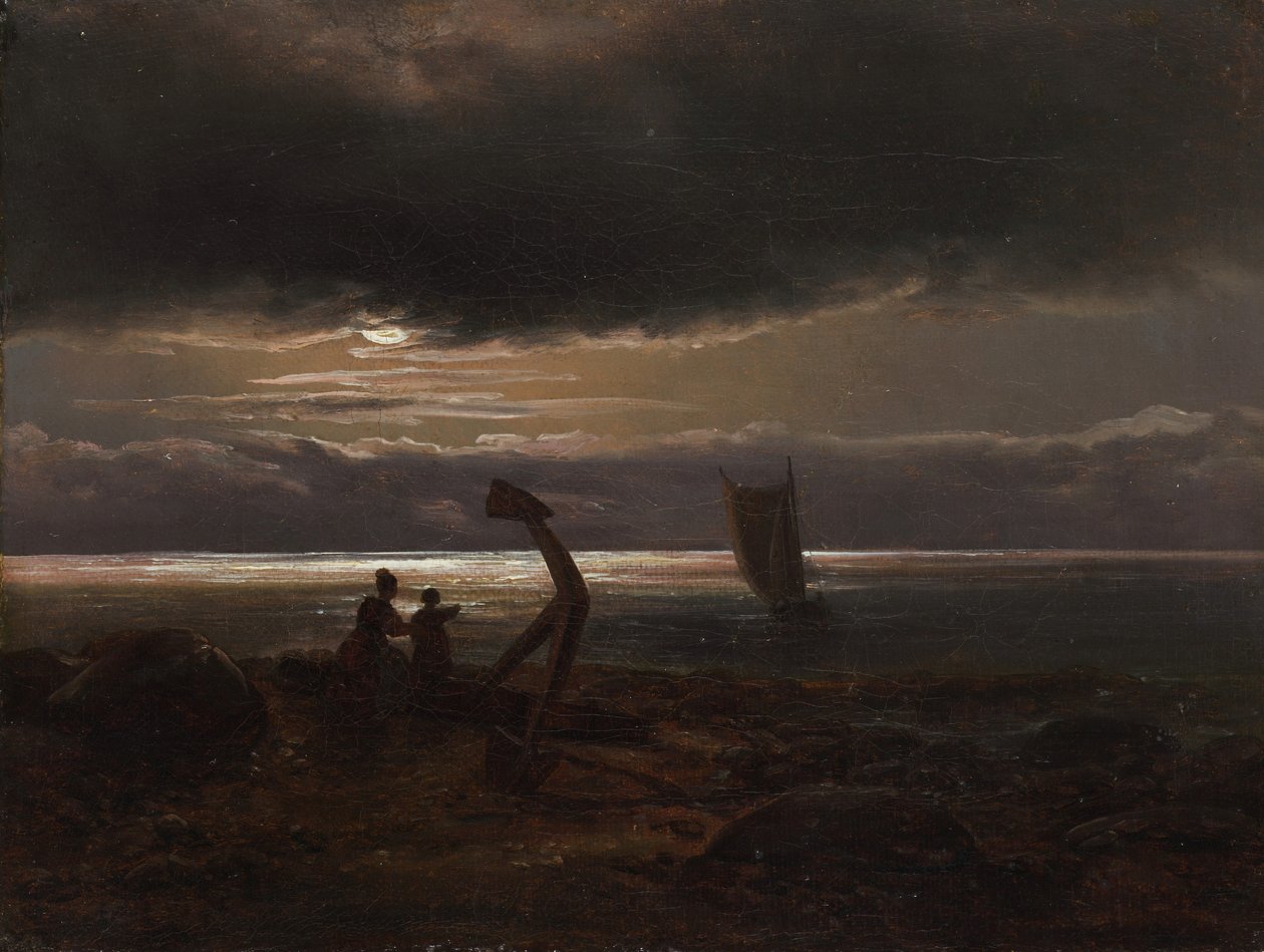 Matka a dítě u moře, 1830. od Johan Christian Dahl