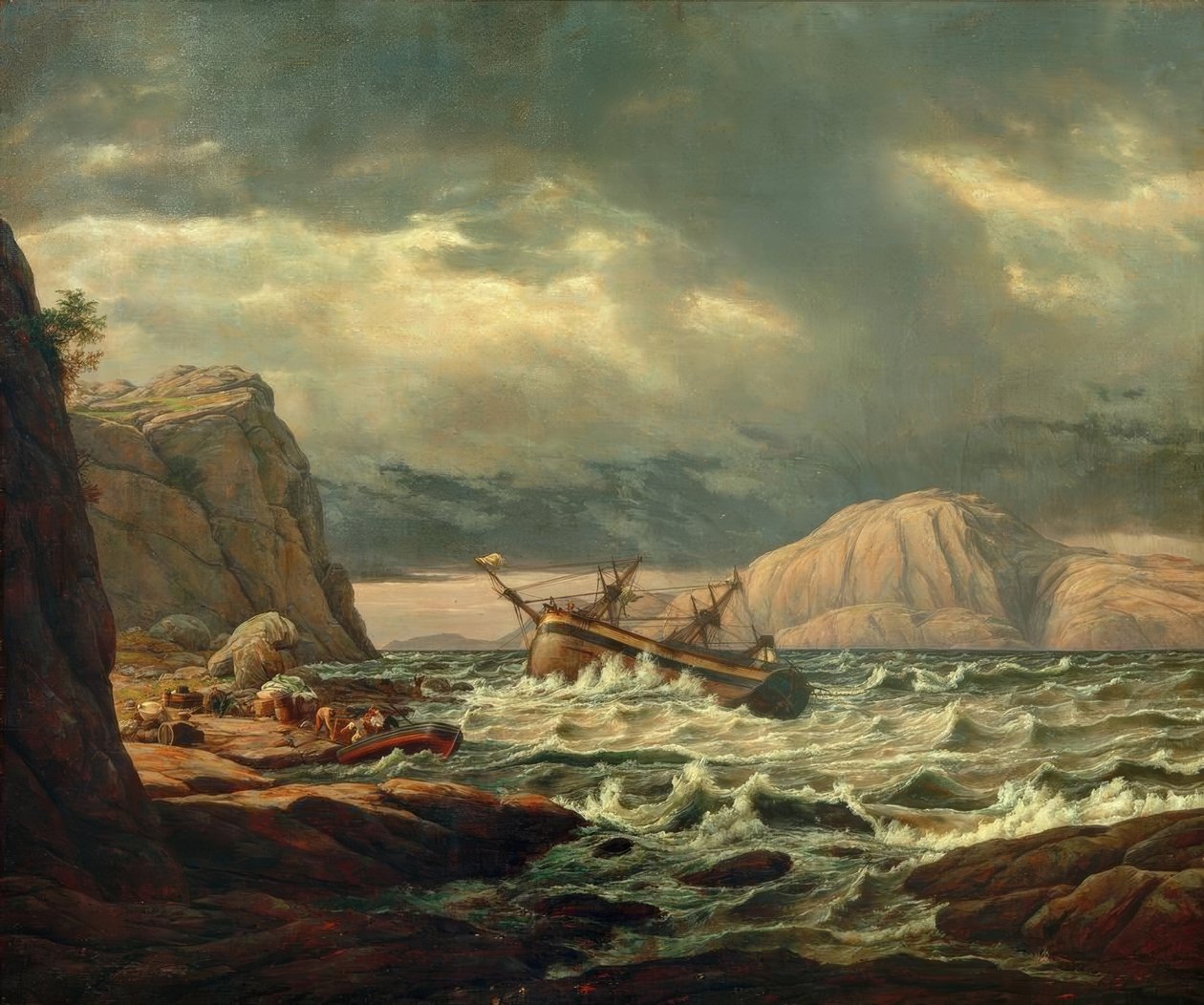 Ztroskotání na norském pobřeží od Johan Christian Dahl