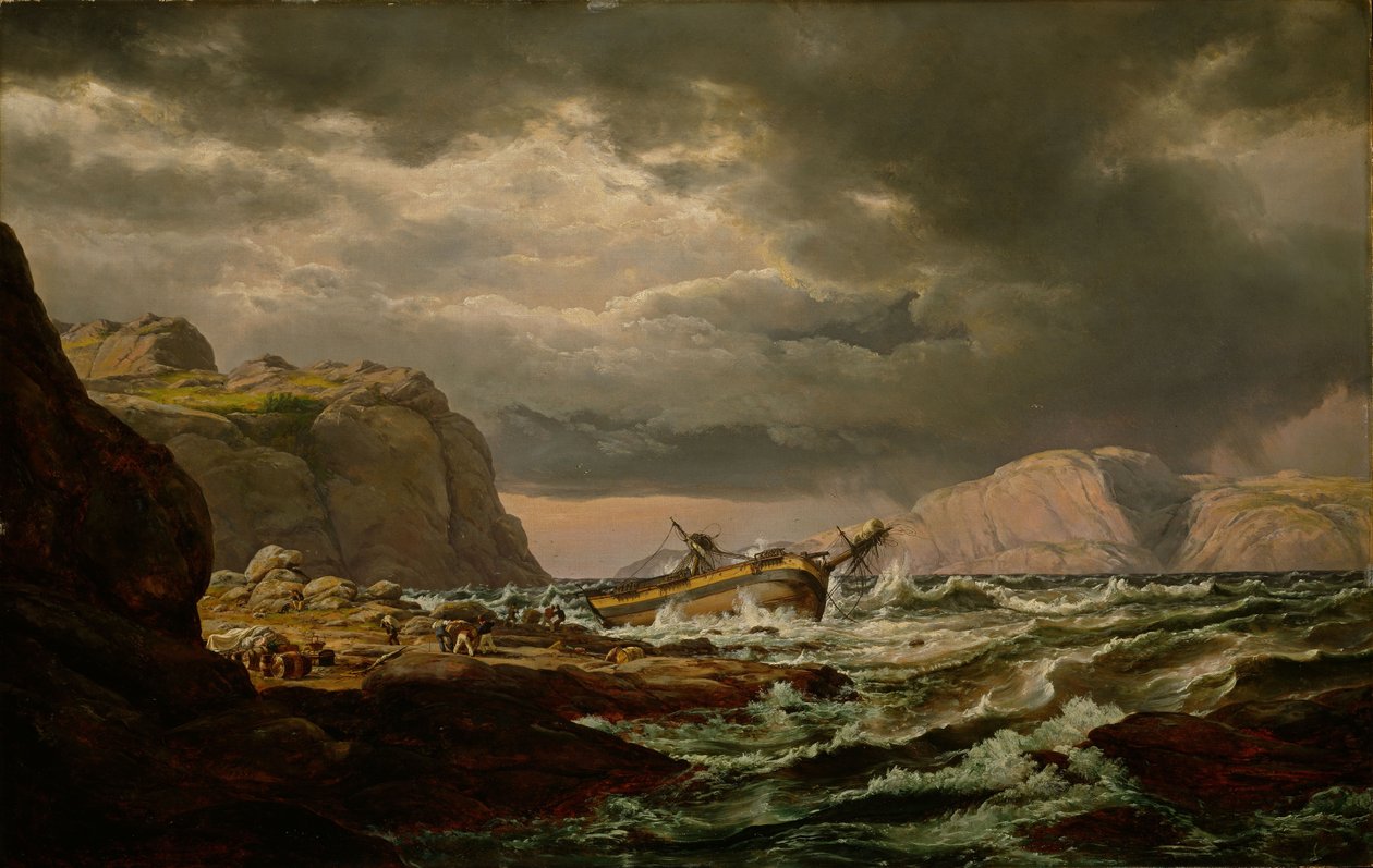 Ztroskotání na norském pobřeží od Johan Christian Dahl
