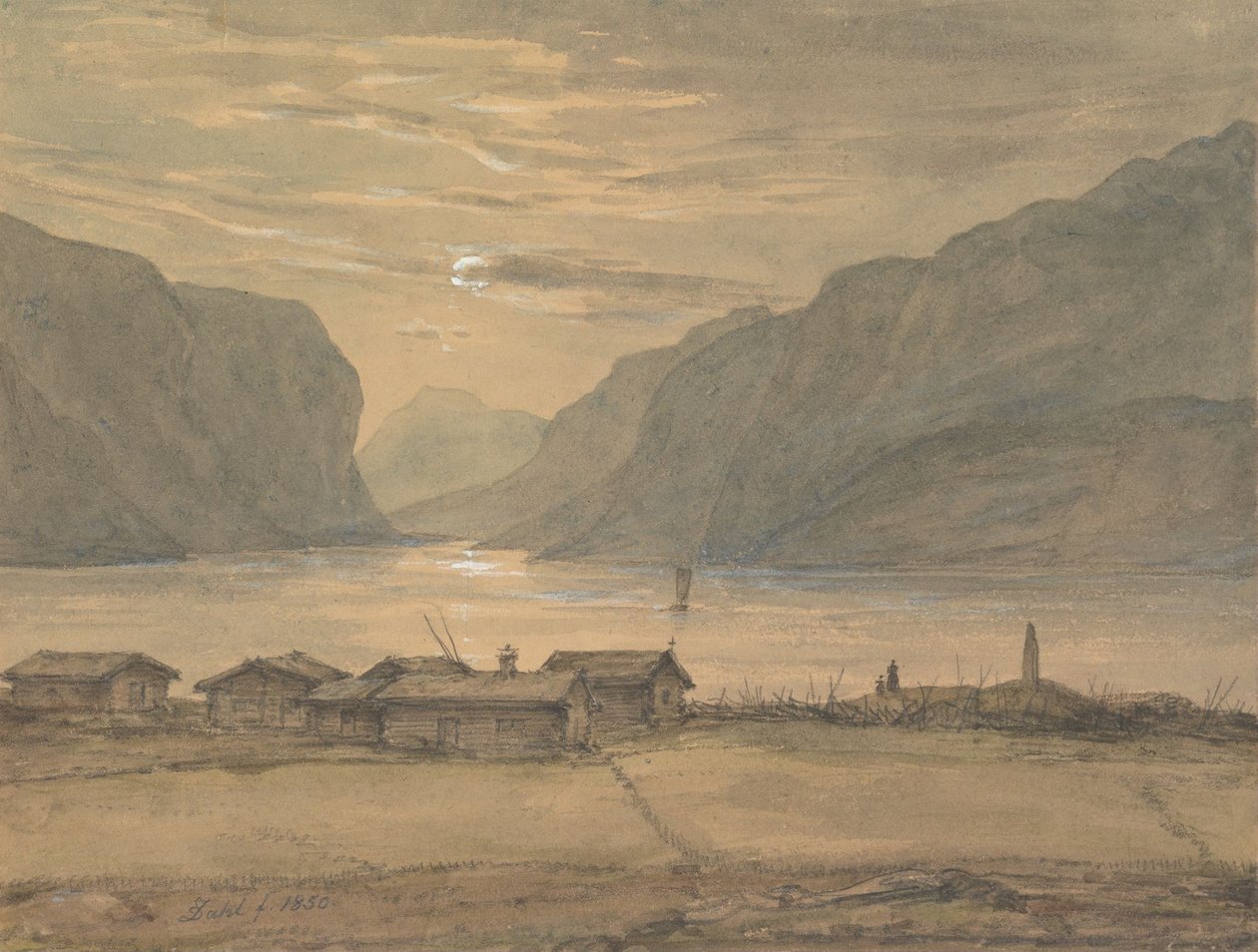 Skjolden v měsíčním svitu od Johan Christian Dahl