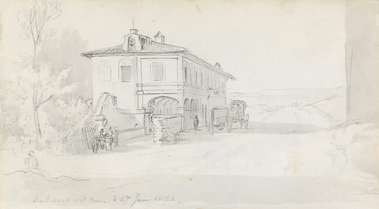 Autobusové nádraží v Baccanu od Johan Christian Dahl