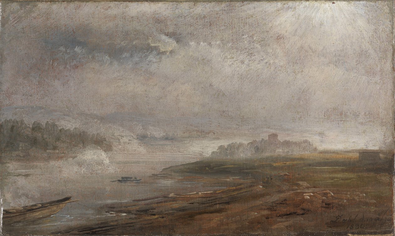 Labe za mlhavého rána od Johan Christian Dahl