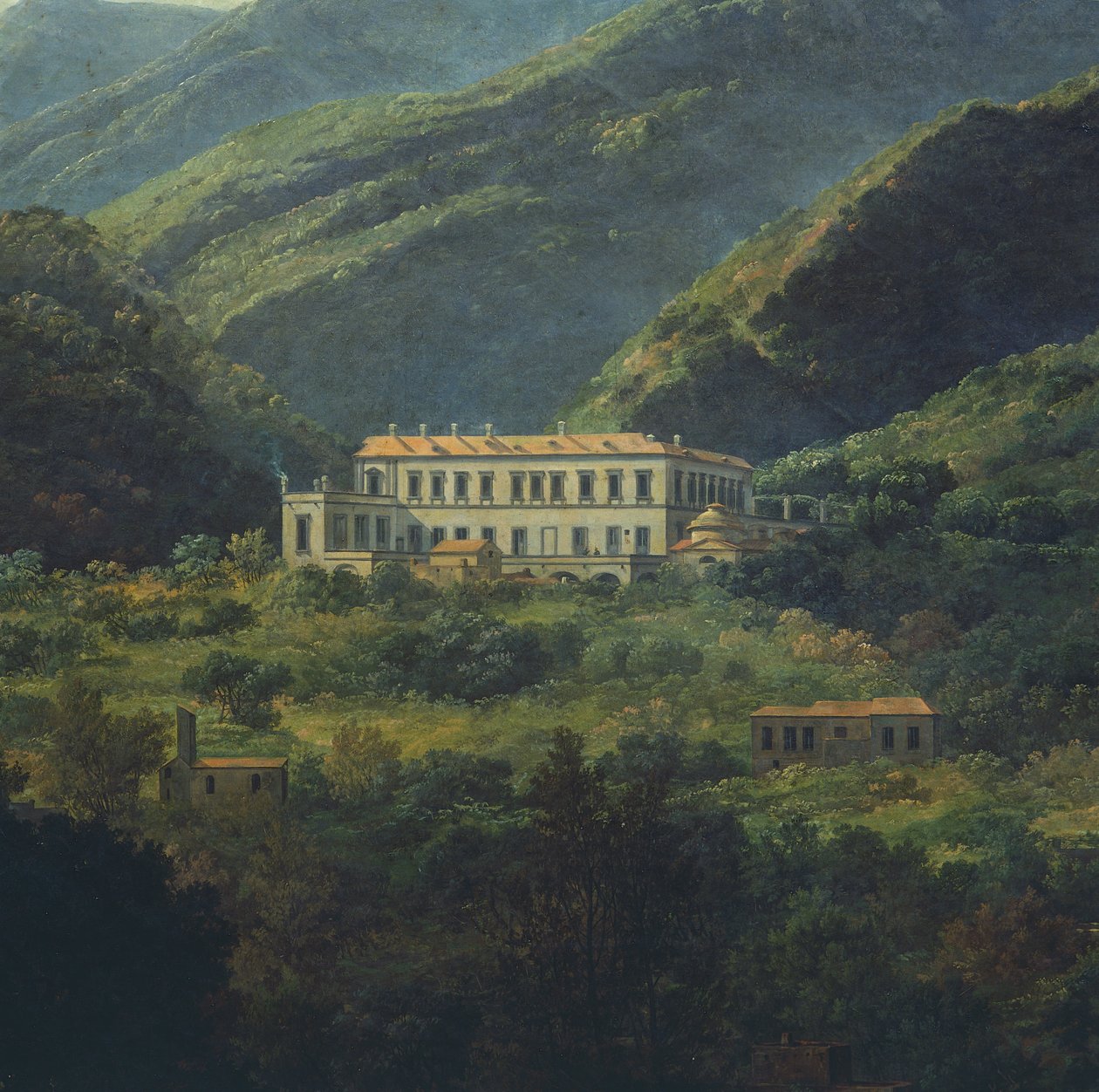 Královský palác Quisisana, nedaleko Neapole, od Johana Christiana Clausena Dahla (1788-1857), Itálie od Johan Christian Dahl