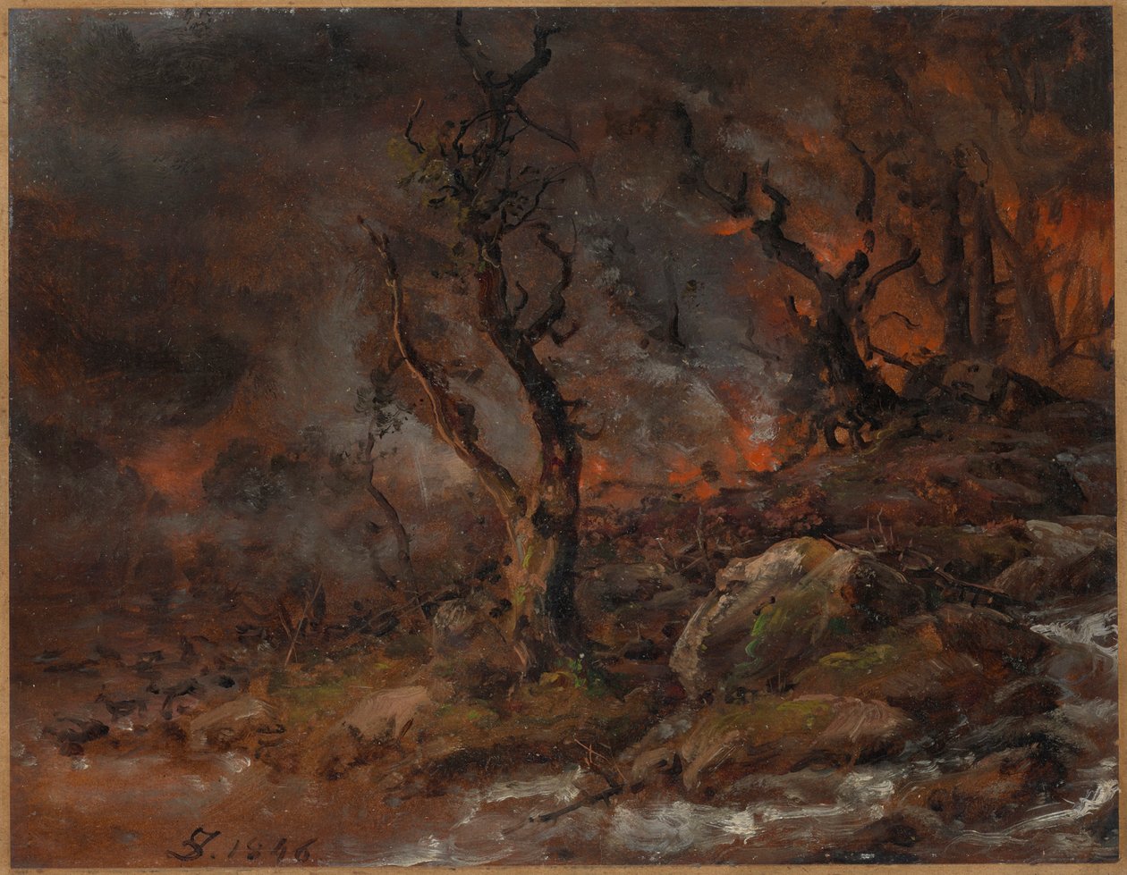 Lesní požár od Johan Christian Dahl