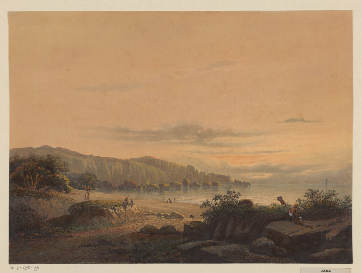 Pohled na záliv na Jávě Malá zátoka Srigonjo, South K. v. Java (Malang regency, rezid. Passarouang.) (název na objektu) od Johan Conrad Greive