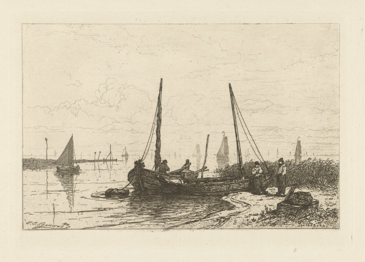Pohled na Zuiderzee poblíž Spakenburg od Johan Conrad Greive