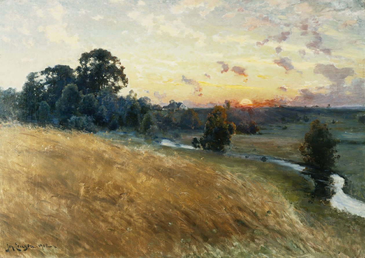 Rozsáhlá krajina při západu slunce, 1902 od Johan Ericson