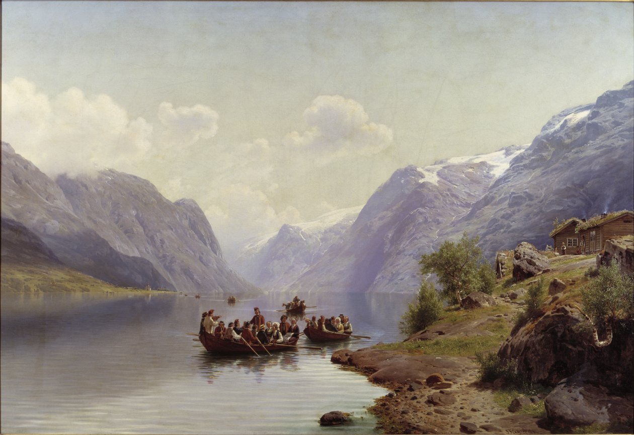Svatební doprovod na Hardanger Fiord, 1865 od Johan Fredrik Eckersberg