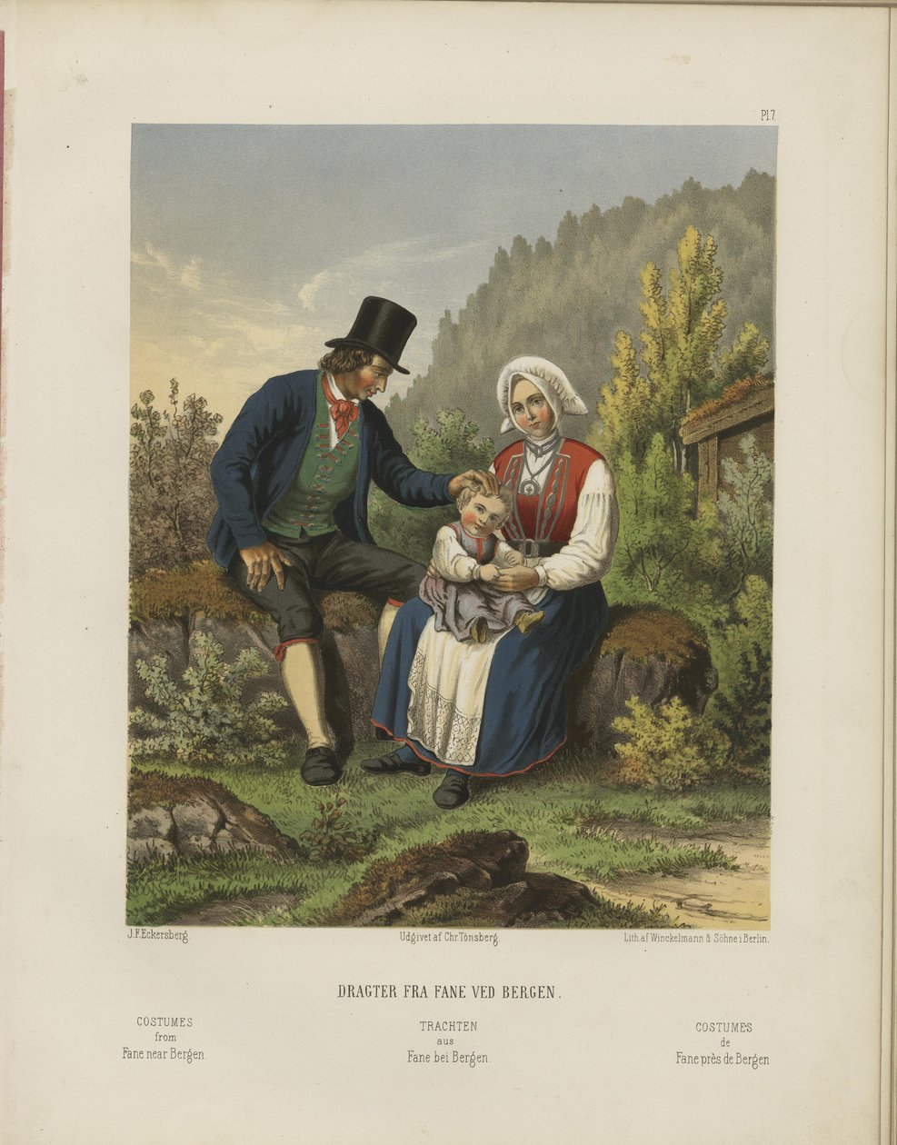 Ilustrace převzata z knihy Vybrané norské národní kostýmy od neznámého autora a publikoval Chr. Tønsberg (č. [1861]) od Johan Fredrik Eckersberg