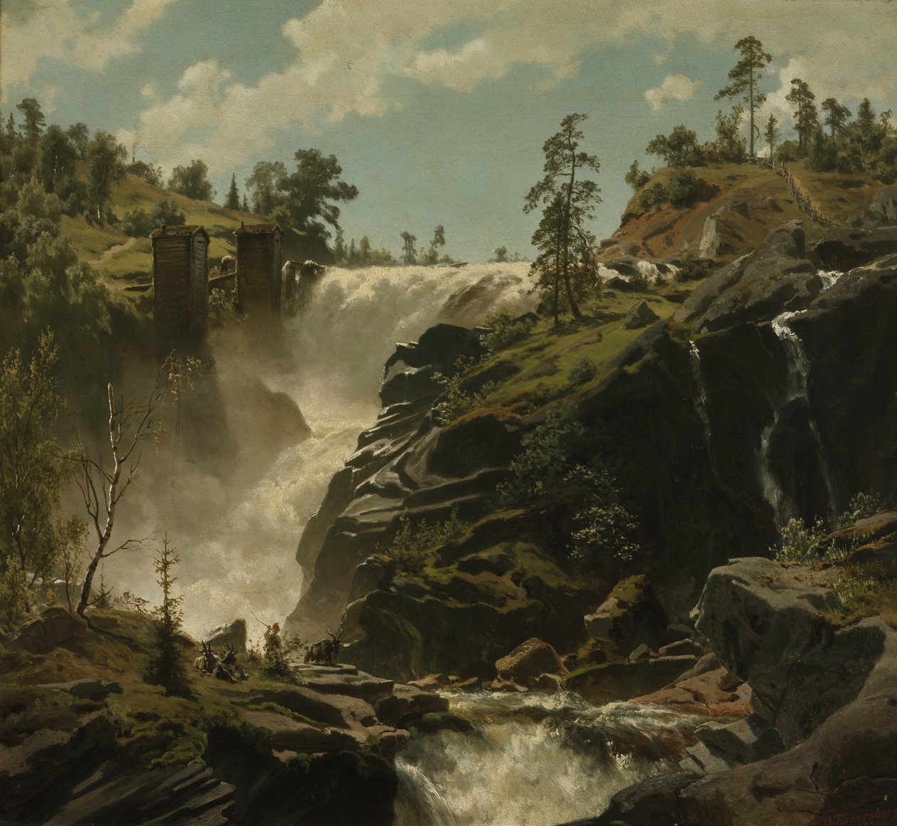 Krajina s vodopádem od Johan Fredrik Eckersberg