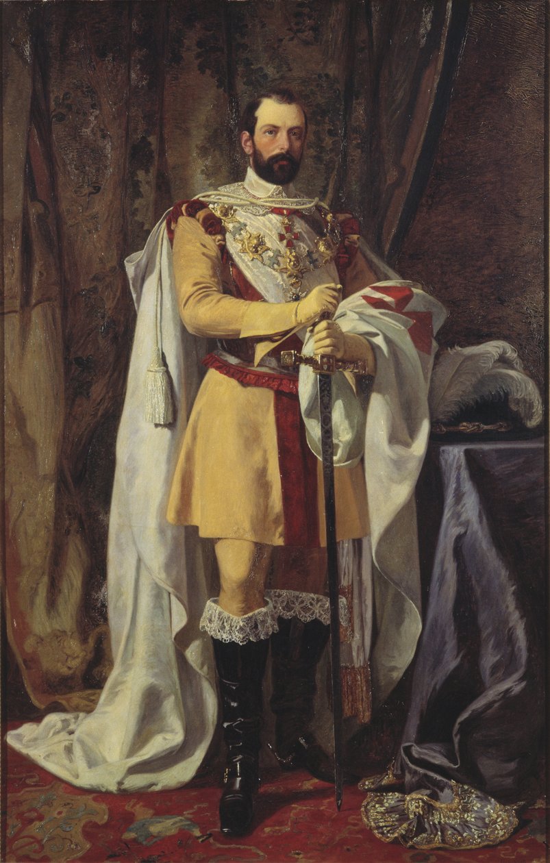 Charles XV roi de Suede - Portrét krále Karla XV Švédska (1826-1872), Hockert, Johan Fredrik (1826-1866). Olej na plátně od Johan Fredrik Hockert