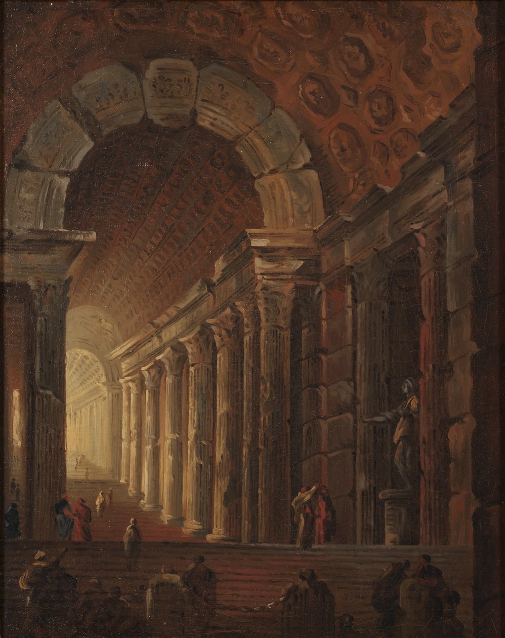 Klenuté schodiště, cca 1783 (olej na plátně) od Johan Gottlob Brusell