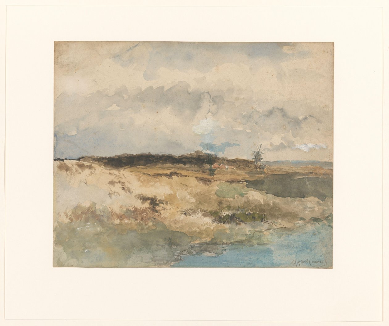 Pohled na Dekkersduin poblíž Haagu od Johan Hendrik Weissenbruch (signed by artist)