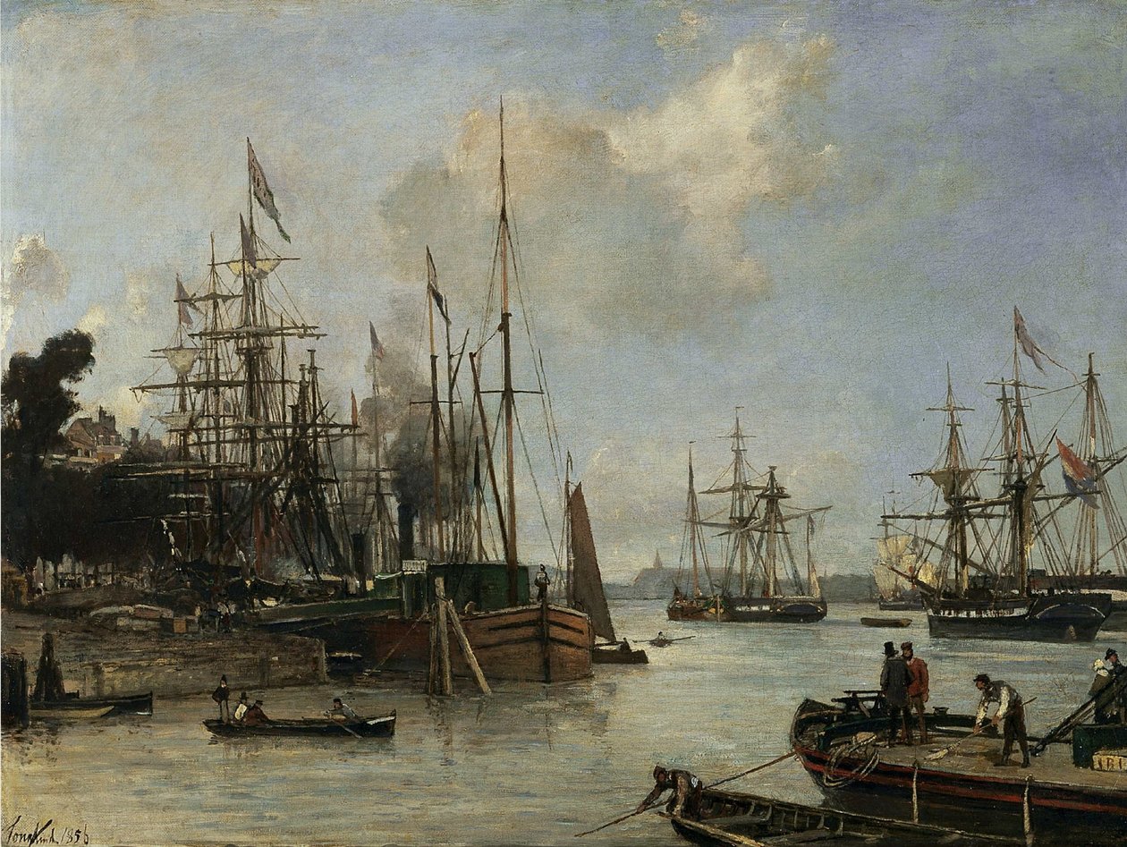 Pohled na přístav, Rotterdam od Johan Jongkind