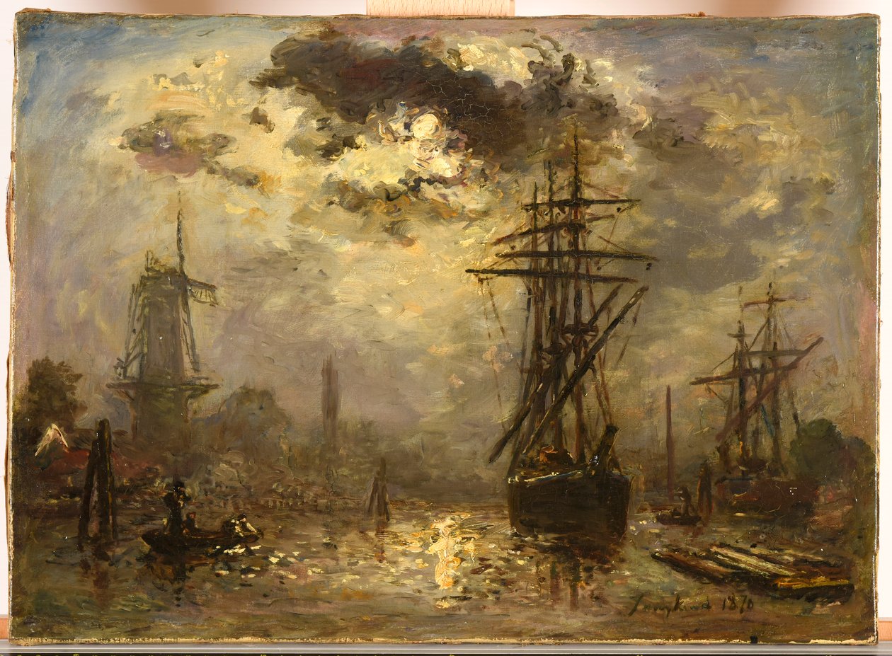 Francouzsky: Les moulins de Rotterdam
německy: The mills of Rotterdam od Johan Jongkind