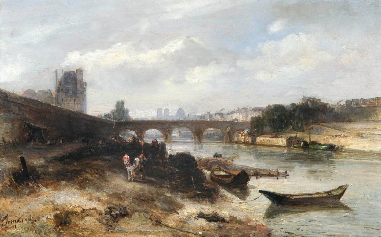 Pohled na Seinu směrem k Pont Royal a Pavillon de Flore od Johan Jongkind