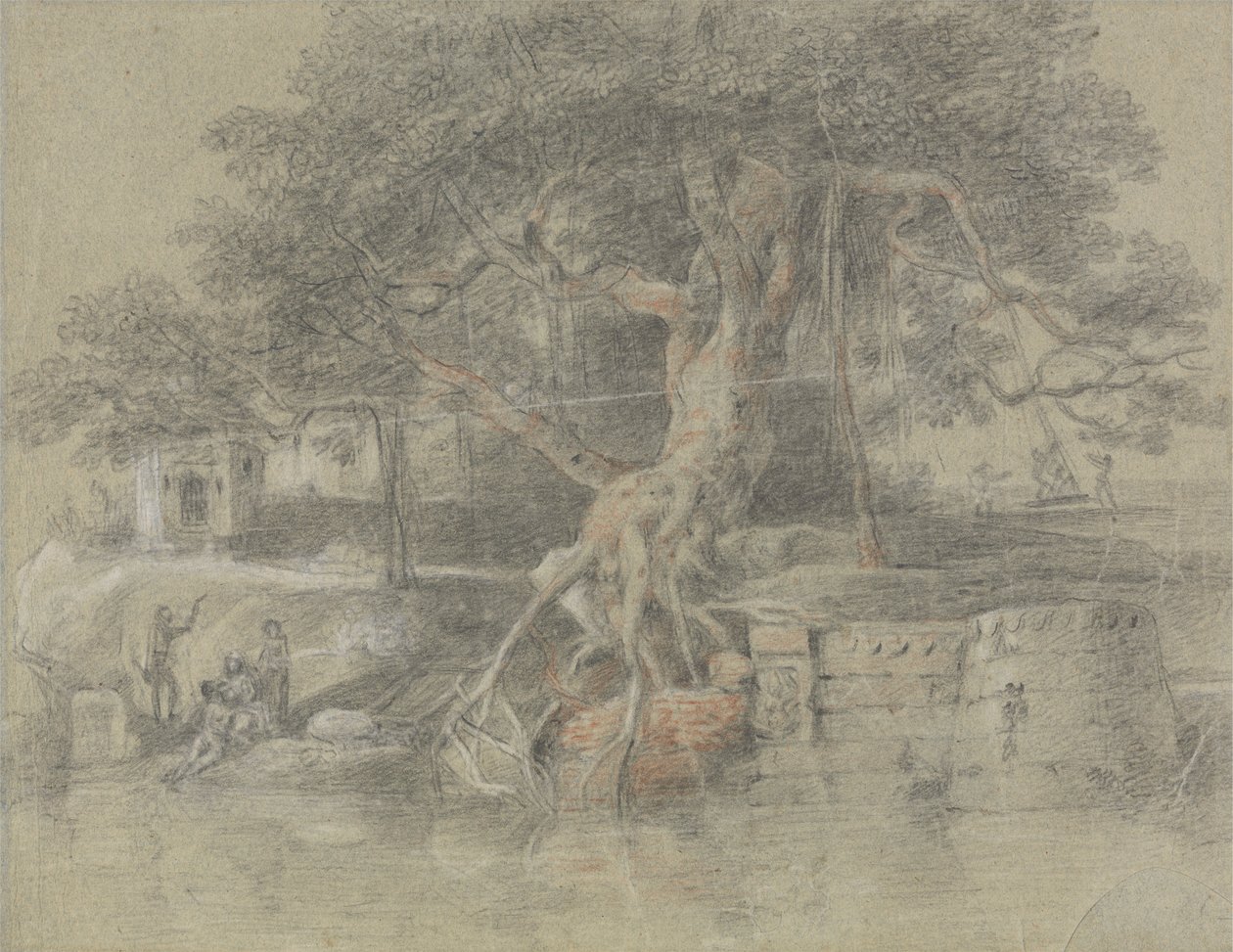Umírající hinduista přivezen do řeky Gangy od Johan Joseph Zoffany