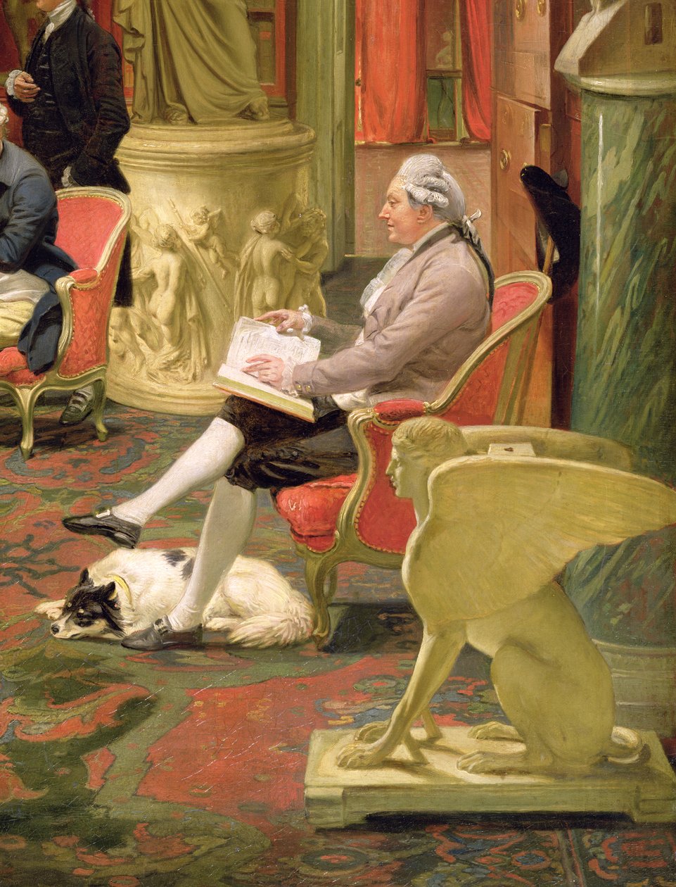 Charles Townley a jeho přátelé v galerii Towneley, detail Charles Townley 1737-1805 1781-83 olej na plátně detail 2288 od Johan Joseph Zoffany