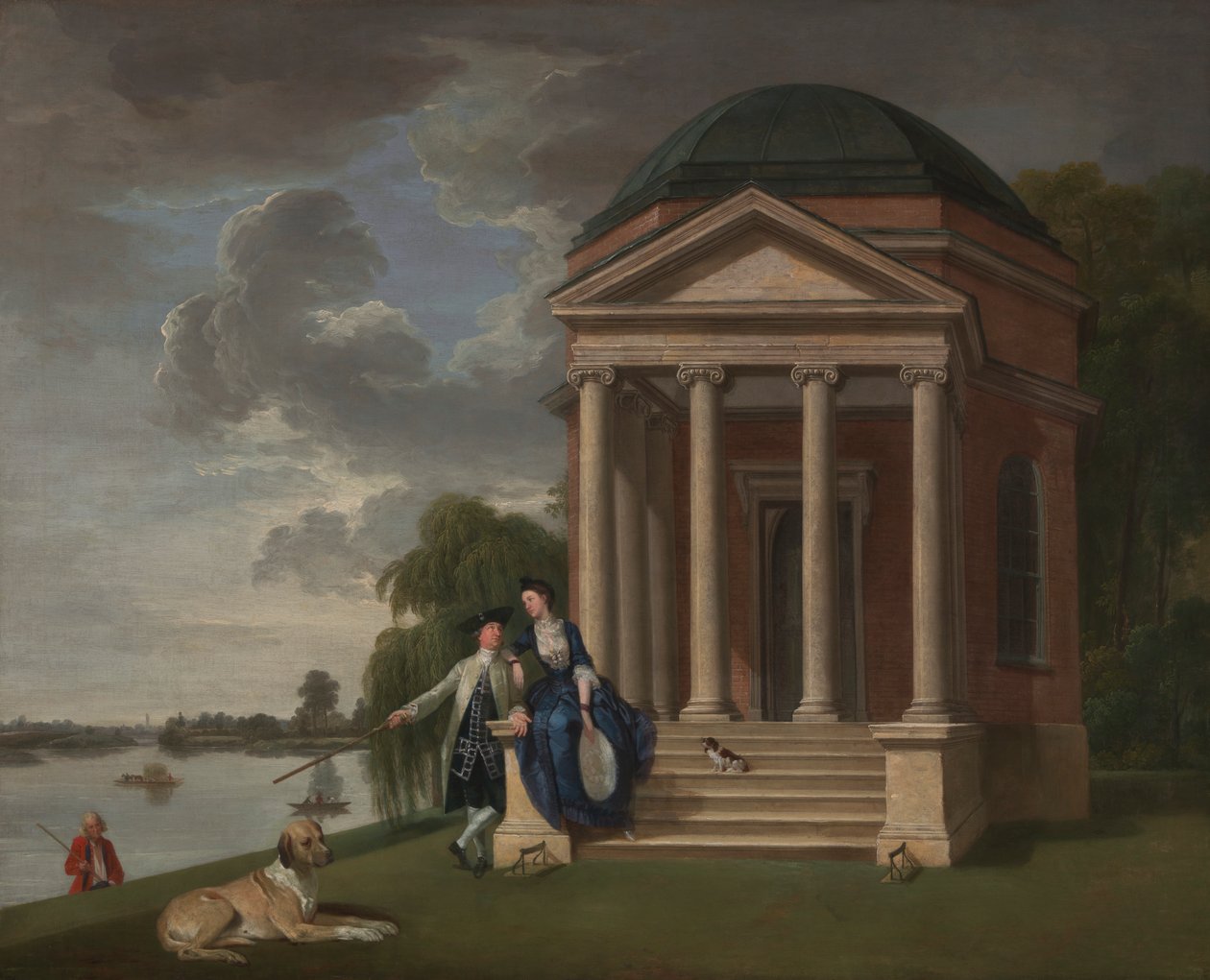 David Garrick a jeho manželka u jeho chrámu Shakespeare, Hampton od Johan Joseph Zoffany RA