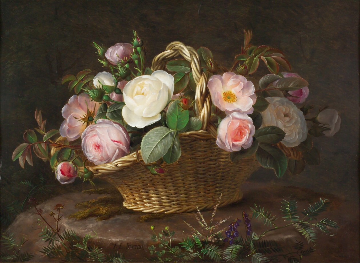 Košík s květinami, c. 1843. od Johan Laurentz Jensen