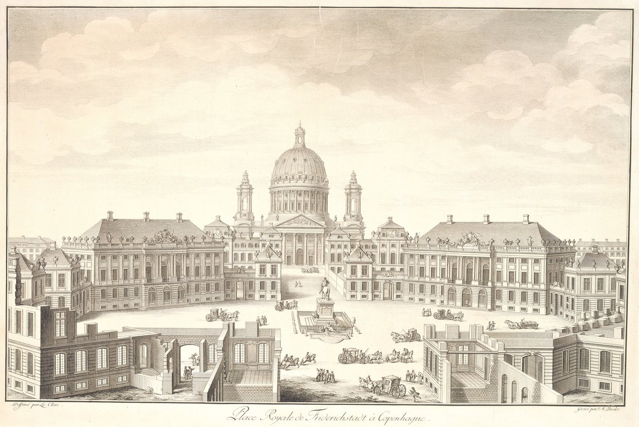 Place Royale z Friedrichstadtu do Kodaně od Johan Martin Preisler