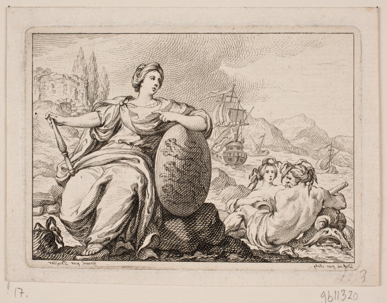 Vignet til P. H. Mallet: Dějiny Dánska I, 1758 od Johan Martin Preisler
